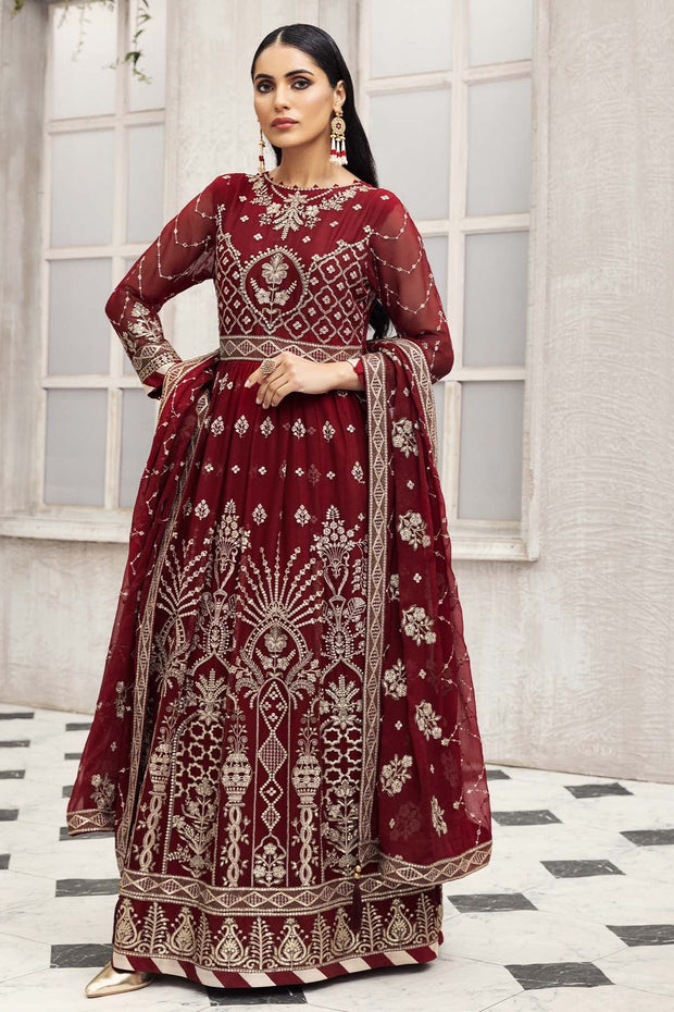 MariaB Designer Dress in Maroon Color Latest Designs – Nameera by Farooq